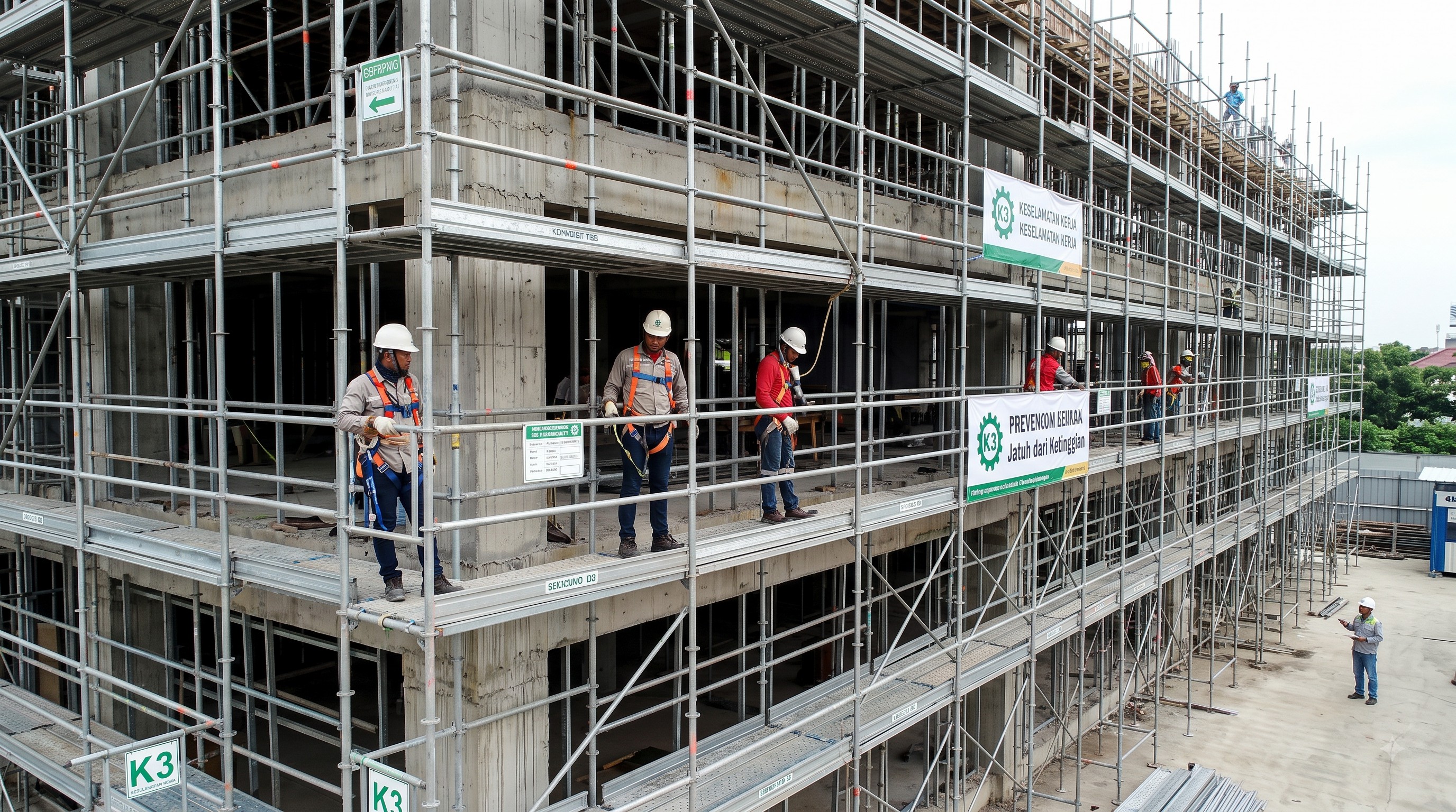 Tantangan Karhutla & Cuaca Ekstrem: Menjaga Keselamatan Kerja Proyek Konstruksi Outdoor dengan Sistem Scaffolding Tahan Cuaca
